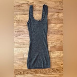 Grey sparkly long tank top